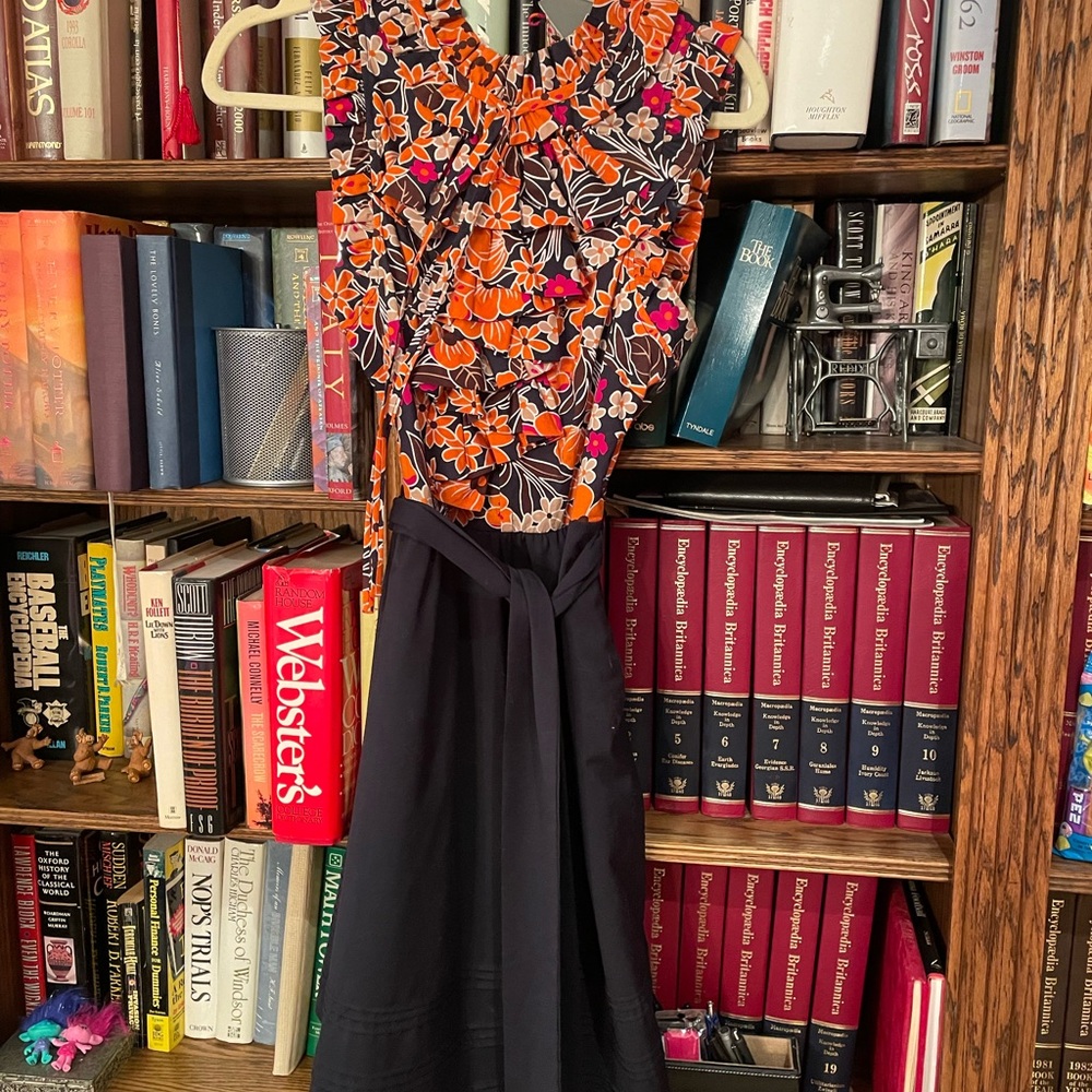 Orange and Blue dress. Size 6.